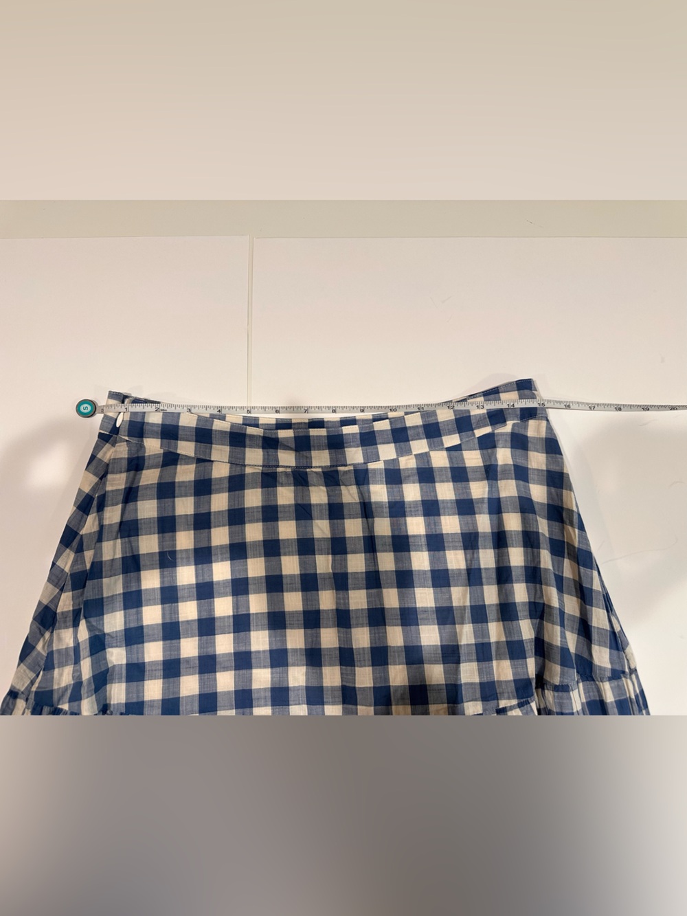 GAP Tiered Maxi Skirt Blue White Gingham Cotton Cottagecore Women’s 8 - Picture 7 of 12